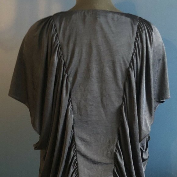 BCBG MAXAZRIA Size XXS Ink Navy Blouse Top V-Neck Slouchy Lined Boho MUA1D881 - Picture 7 of 9